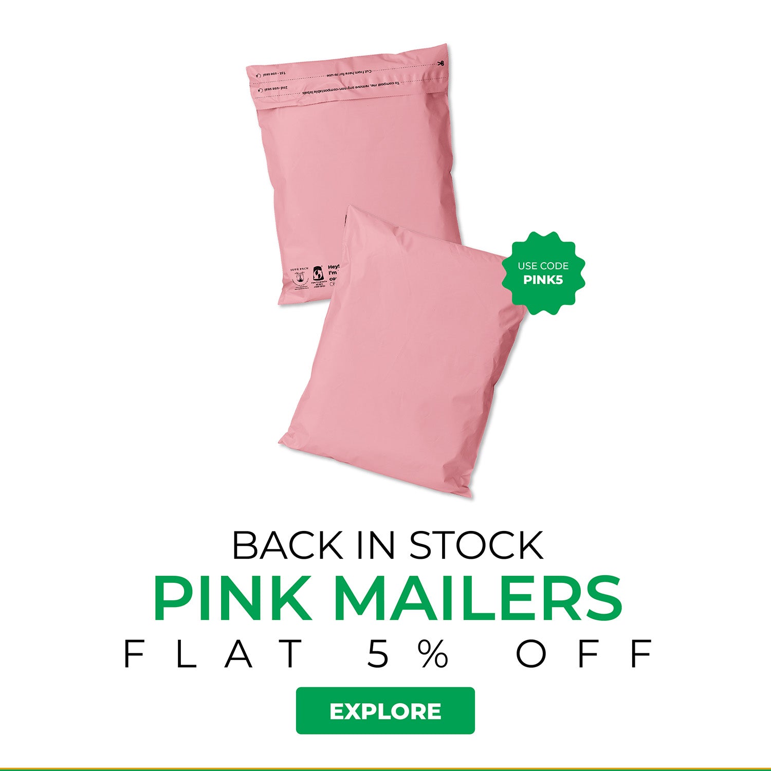 Compostable Pink Mailers