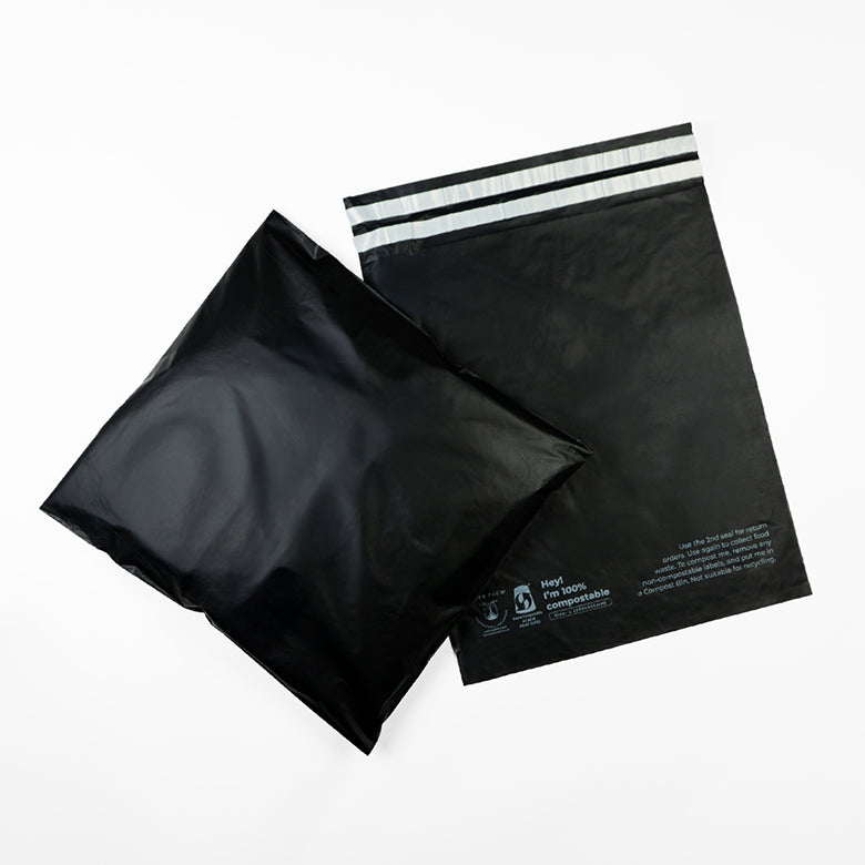 Black Home Compostable Mailers For Sustainable Packaging. Suprpack