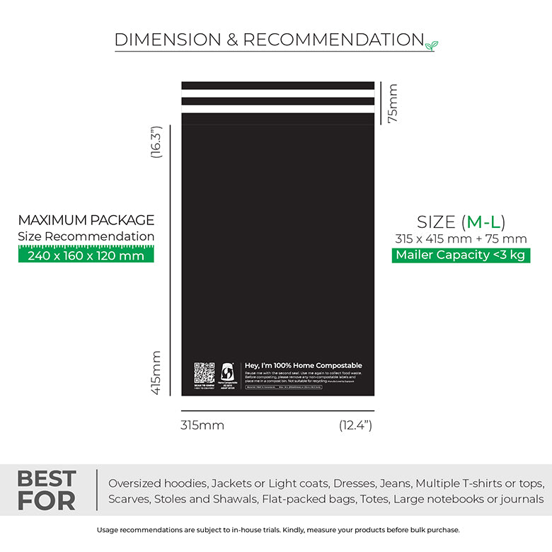 Black Home Compostable Mailers For Sustainable Packaging. Suprpack
