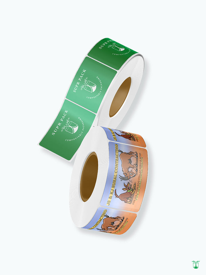 Custom Compostable Printed Sticker Rolls