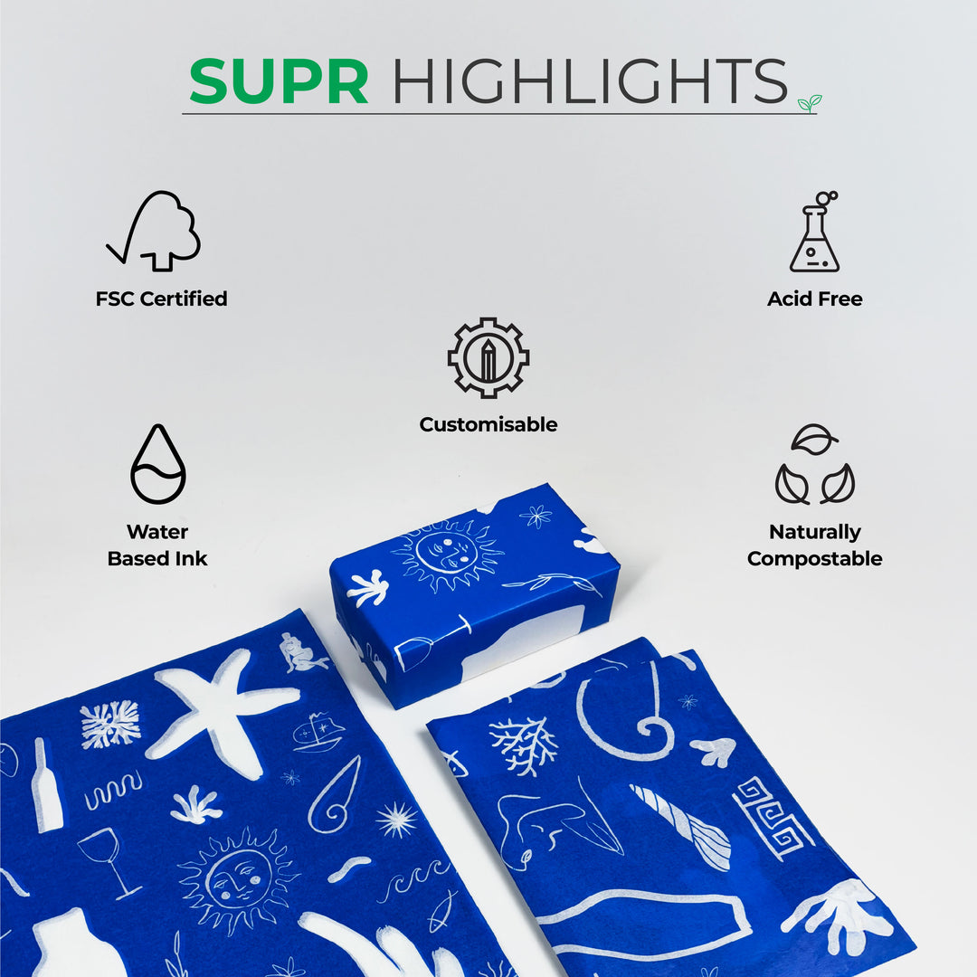 Custom Tissue Paper with Full Background printing. Logo/Pattern Design.