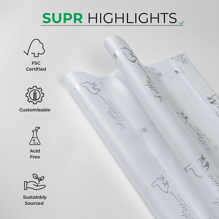 Custom Tissue Paper with Foil Printing. Luxe & Gift Packaging.