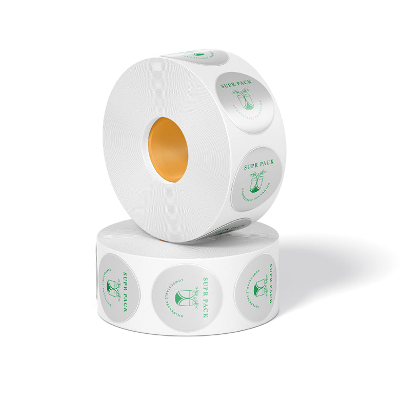 Clear Stickers - Customisable, Compostable & Sustainable. MOQ: 1 ROll