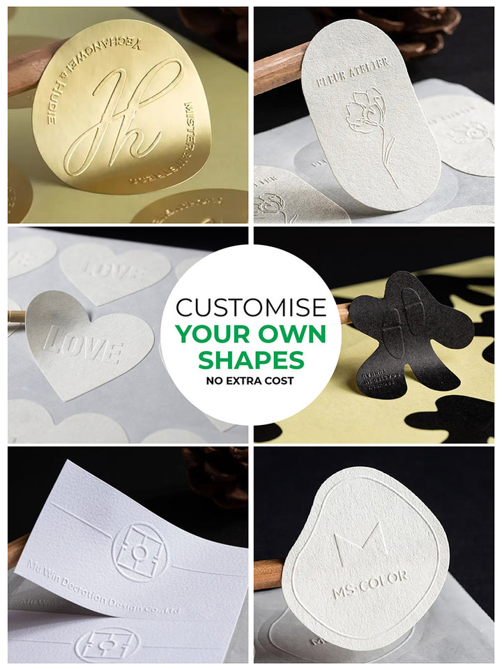 Blind Custom Embossed Stickers & Labels MOQ-250 Stickers