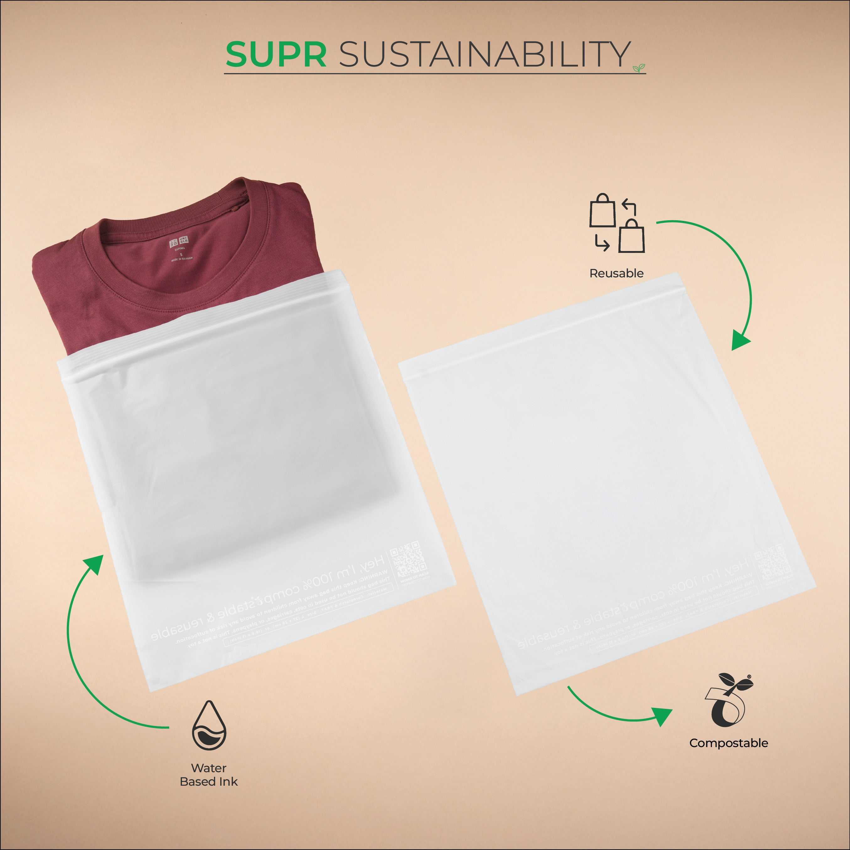 Compostable Zip Lock Bag | Resealable Zip Pouches | Packaging Zip