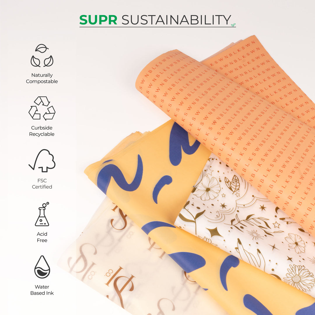 Acid Free Tissue with Custom Background and Logo/Pattern Color