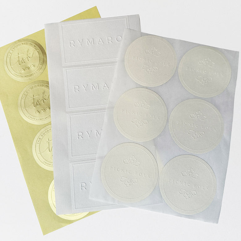 Blind Custom Embossed Stickers & Labels MOQ-250 Stickers