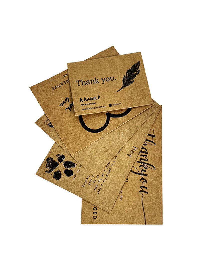 KRAFT PAPER CUSTOM CARDS WITH LOW MINIMUMS