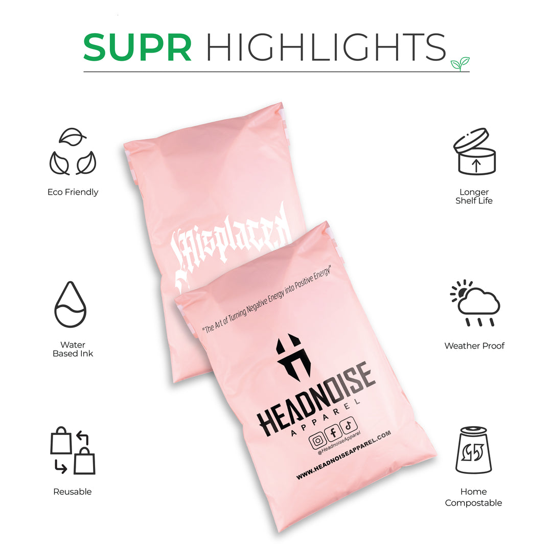 Pink Custom Compostable Mailers WITH LOW MINIMUMS