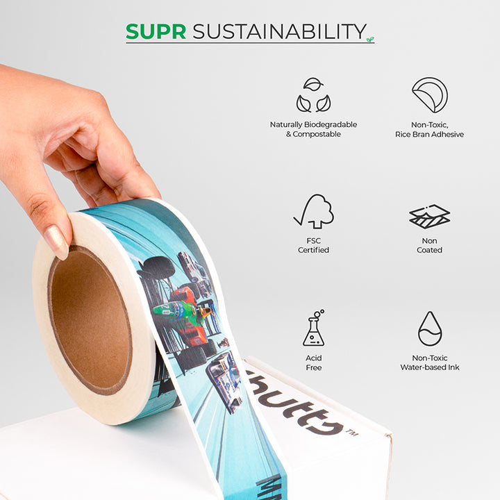 Custom Paper Packing Tape. Self Adhesive &amp; Eco-Friendly.