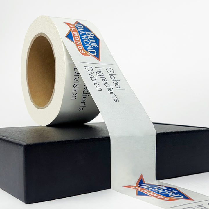Roll of tape with a visible brand logo on a white background