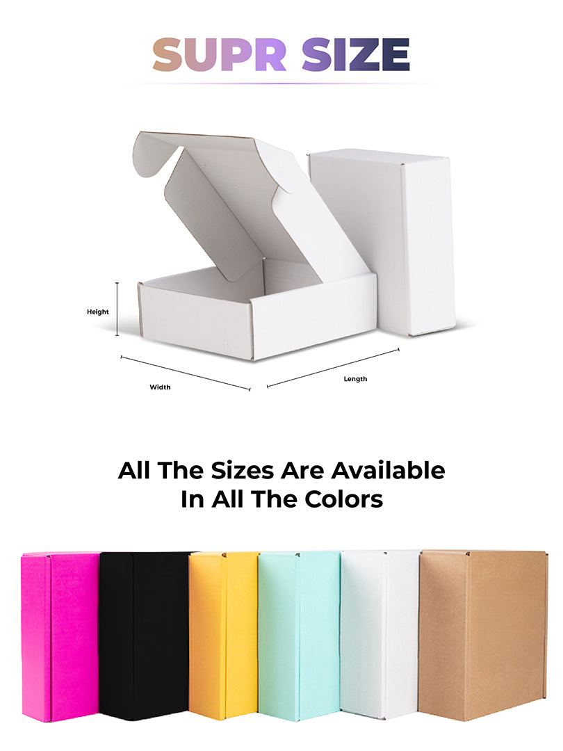 Eco-Friendly Shipping Mailer Box in 15 vibrant colors