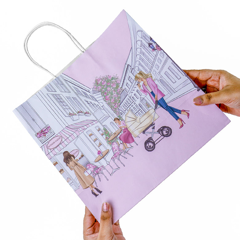 Custom paper bags with handles. Multi-colour &amp; Full page printing. Supr Pack