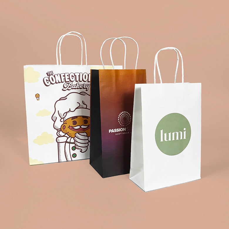 Custom Shopping Bags With Low Minimums & CMYK Printing.