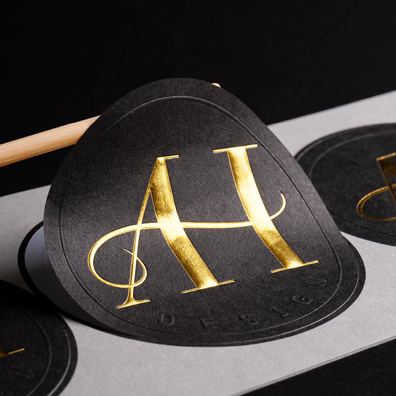 Custom Product Labels, Luxe Textured Paper - Print, Emboss &amp; Foil Supr Pack