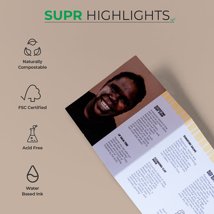 Custom Foldable Cards | Bi-Fold &amp; Tri-Fold | Eco Textured Paper Supr Pack