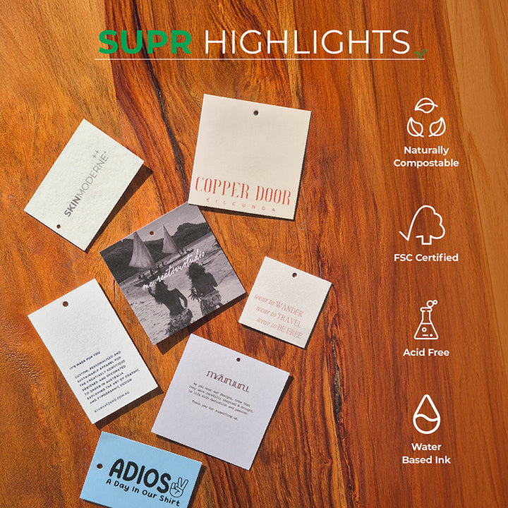 Custom Tags – Premium Textured Paper &amp; Eco-friendly Suprpack