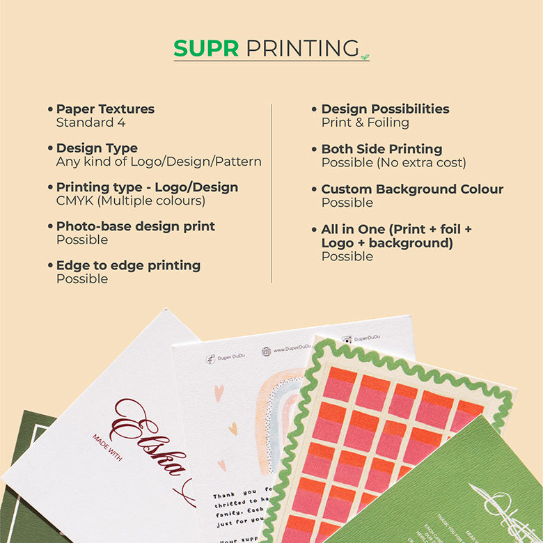 Custom Cards - Eco-Friendly Premium Textured Paper. – Supr Pack