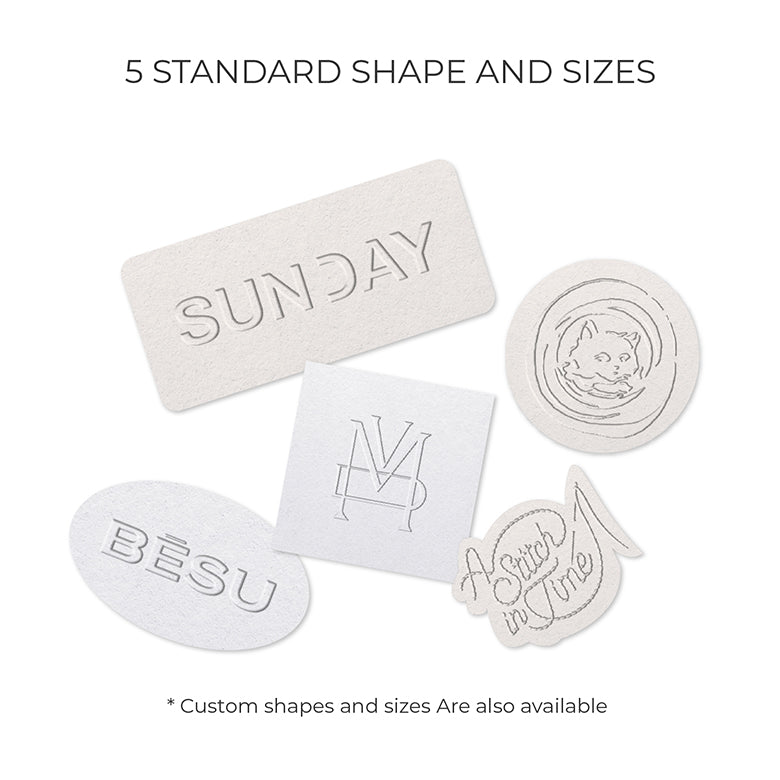 Custom Blind Embossed Product Label Rolls - Luxe Textured Paper