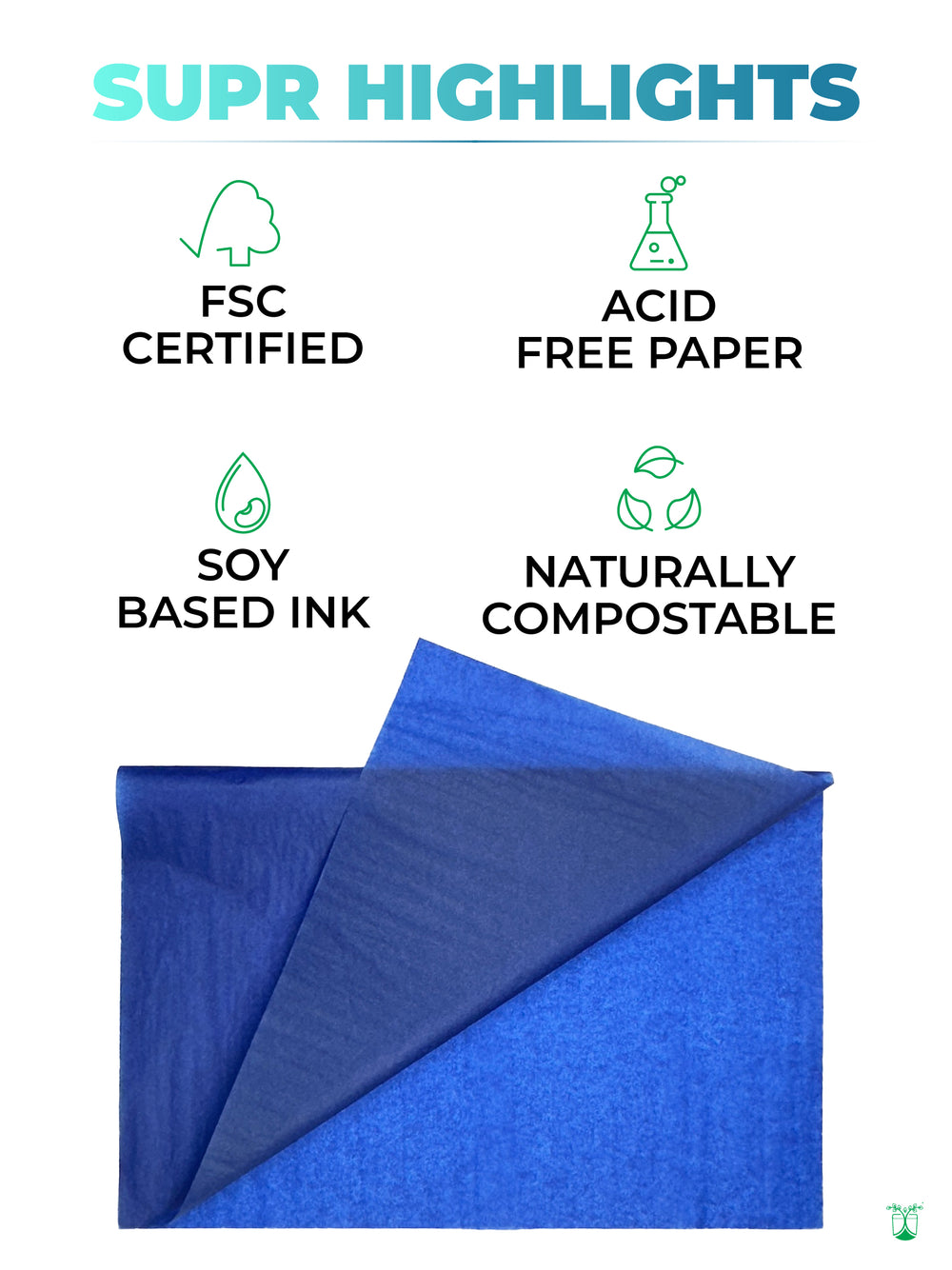 Compostable Royal Blue Tissue Paper