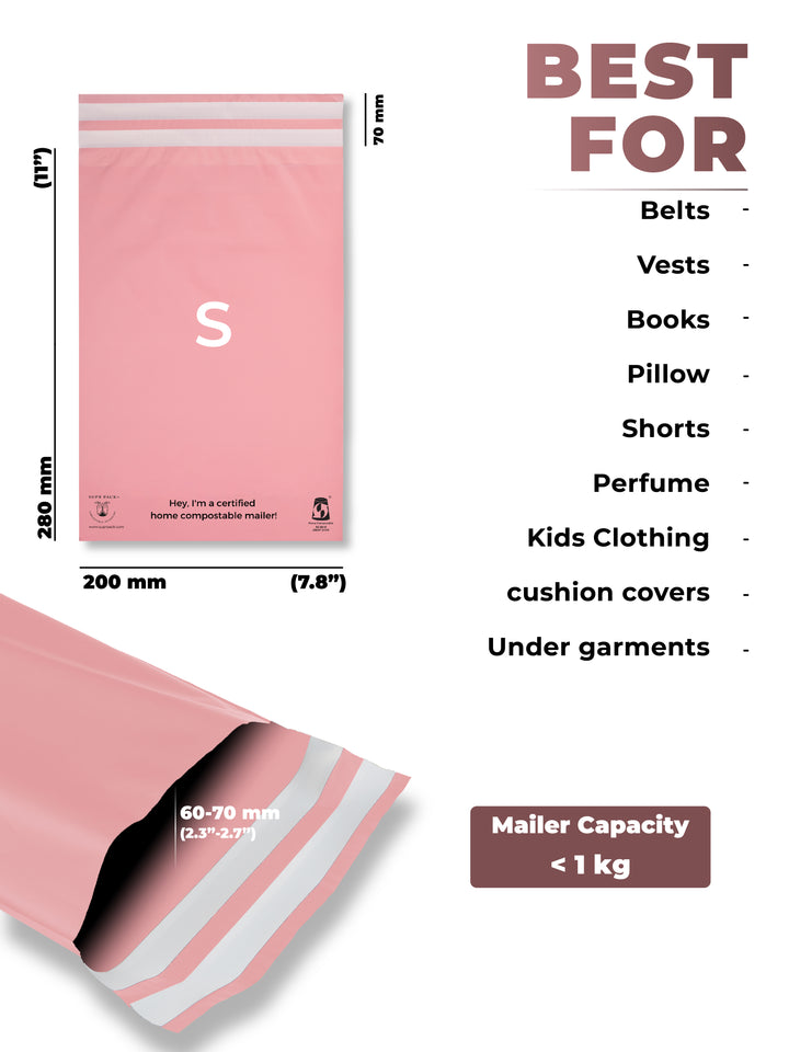 Pink Custom Compostable Mailers