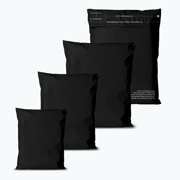 Black Home Compostable Mailers For Sustainable Packaging.