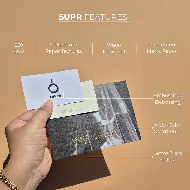 Luxe Custom Cards. Emboss, Letterpress & 3D foil