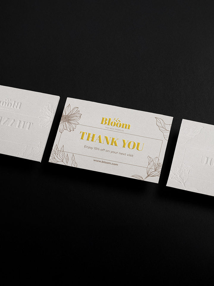 embossed thank you cards