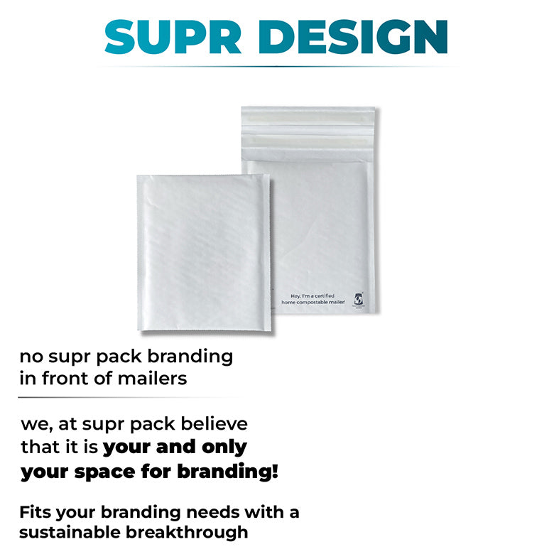 White Bubble/Padded Mailers For Sustainable Packaging- MOQ 20 Mailers