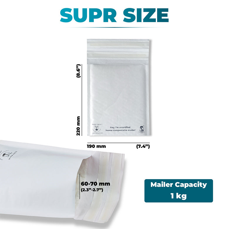 White Bubble/Padded Mailers For Sustainable Packaging- MOQ 20 Mailers