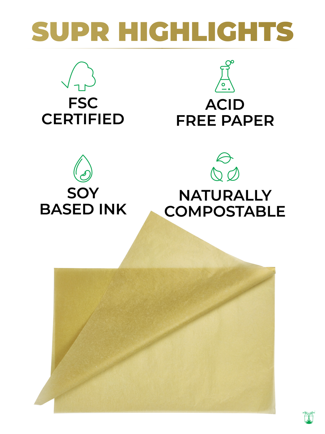 Eco Friendly Golden Tissue Paper
