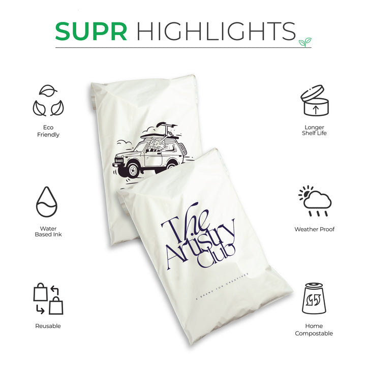 Warm Grey Custom Compostable Mailers WITH LOW MINIMUMS