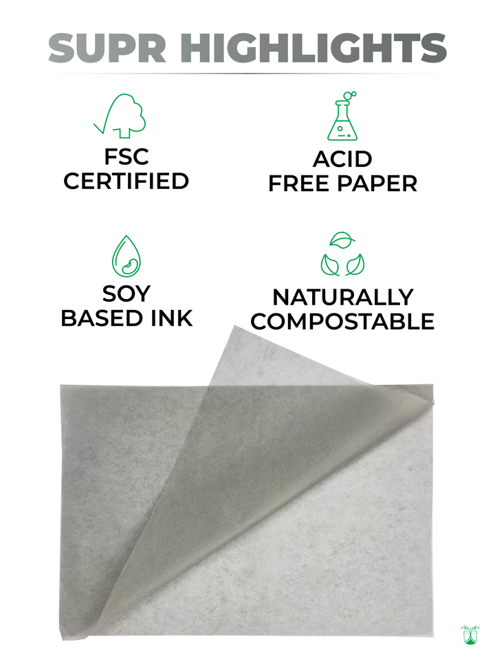 Grey Tissue Paper for Sustainable Packaging- MOQ 100 sheets