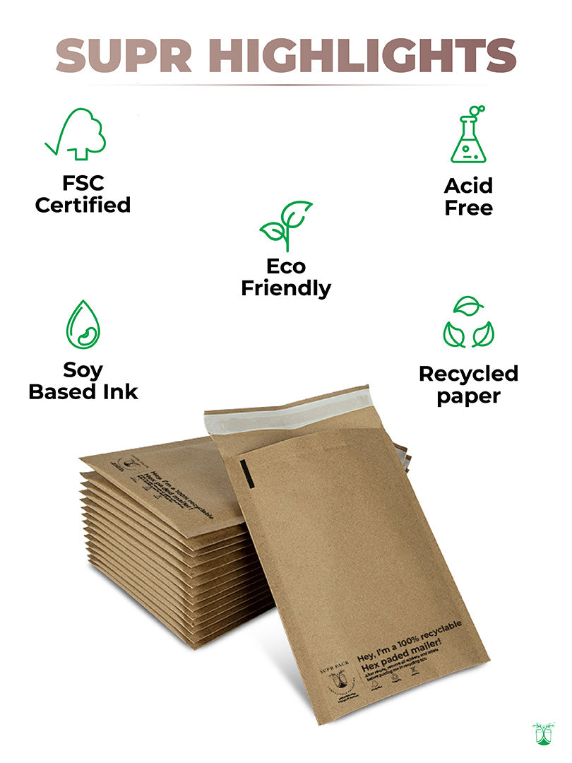 100% Recycled Eco-X Mailers  Water Resistant Paper Mailers