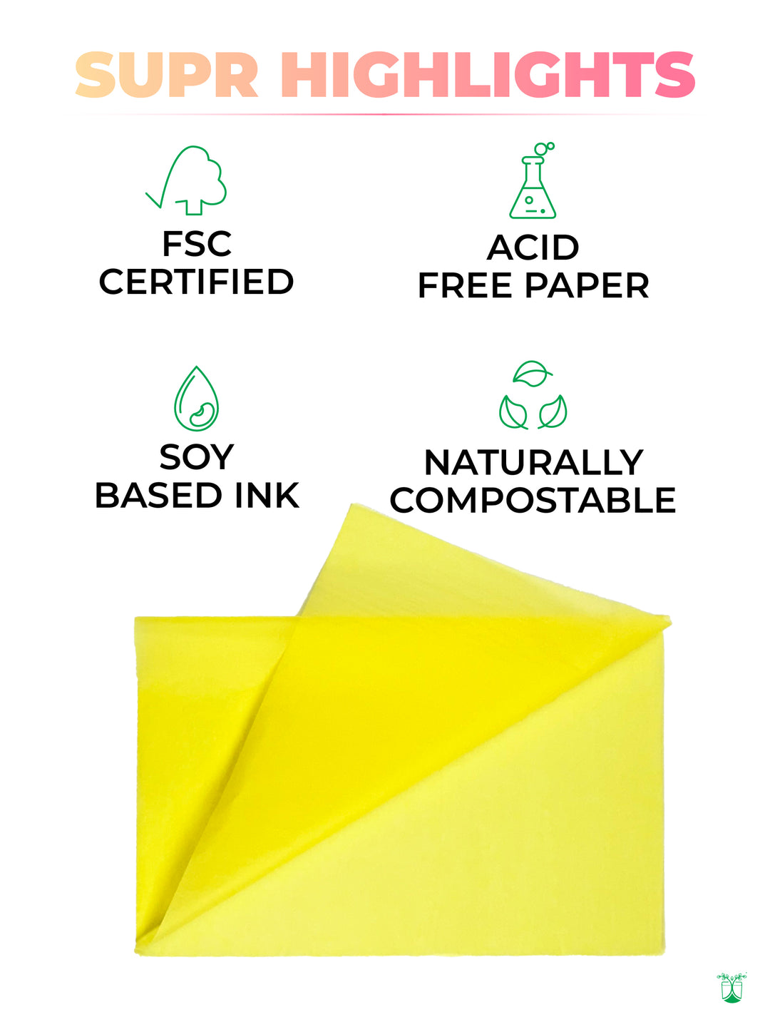 Eco Friendly Yellow Tissue Paper