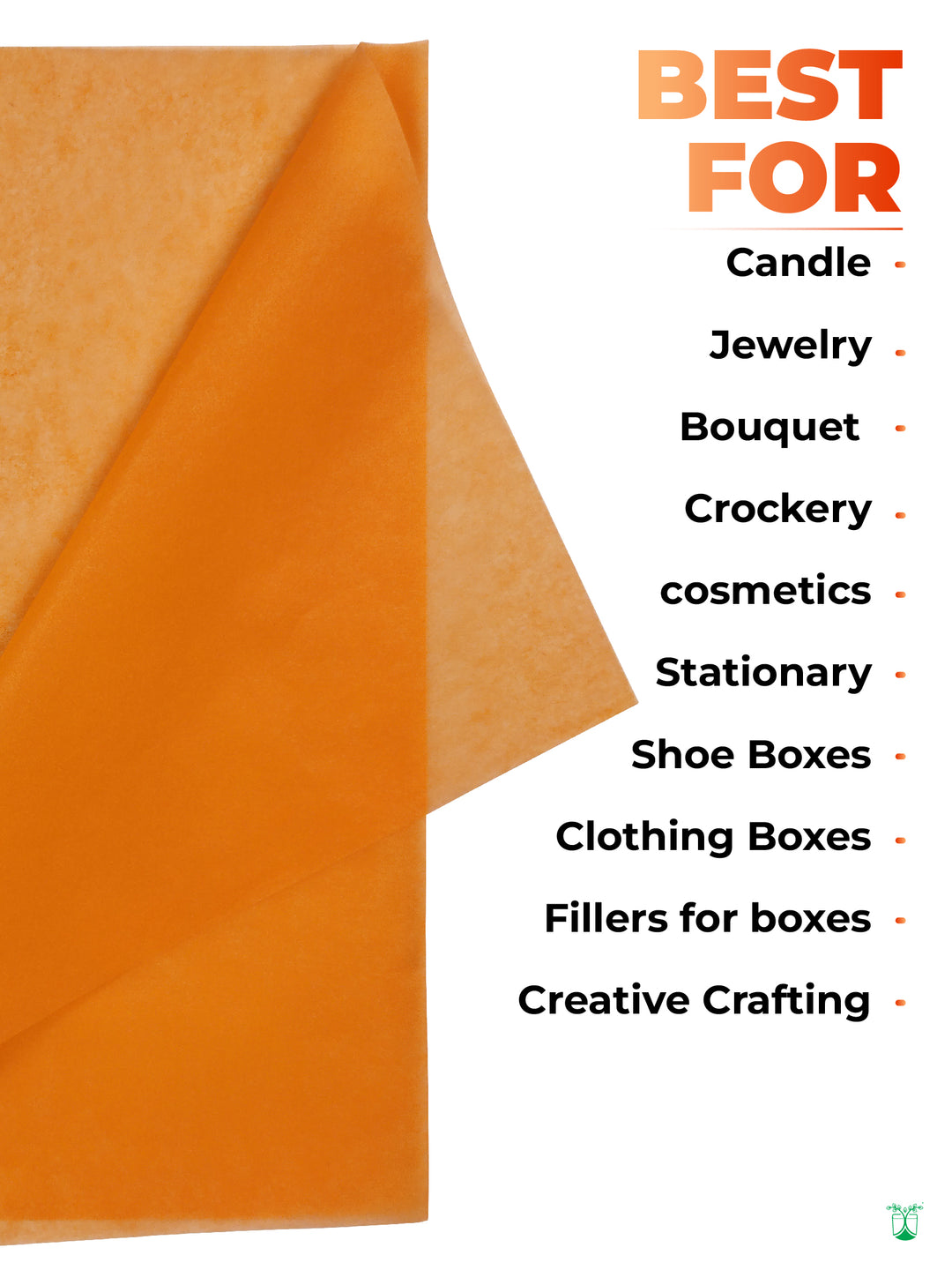 Orange Tissue Wrapping Paper for Sustainable Packaging