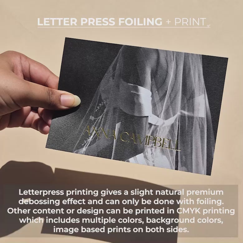 Luxe Custom Cards. Emboss, Letterpress & 3D foil