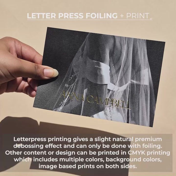 Luxe Custom Cards. Emboss, Letterpress & 3D foil