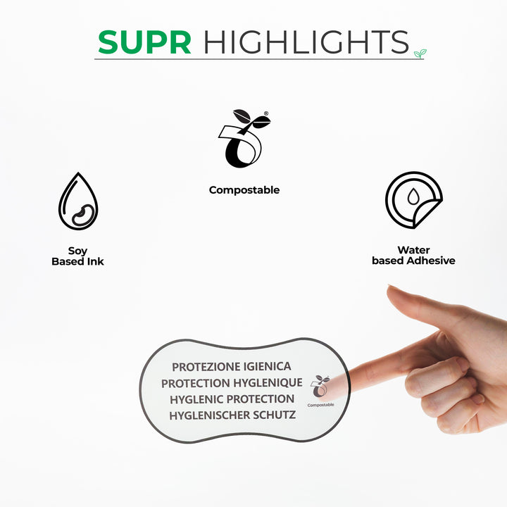 Clear Stickers - Customisable, Compostable &amp; Sustainable. Supr Pack