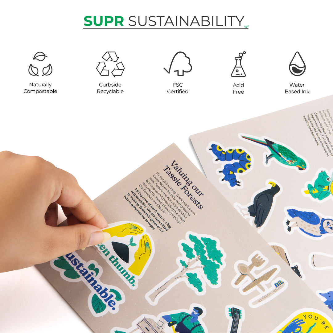 Eco-Friendly CUSTOM STICKER SHEETS WITH MULTIPLE DESIGNS
