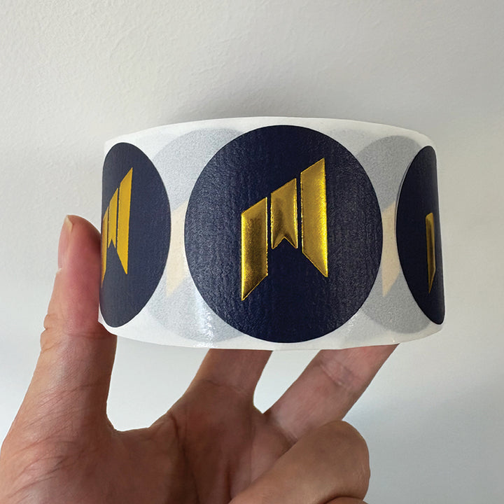 Custom Product Label Rolls, Luxe Textured Paper - Print, Emboss &amp; Foil