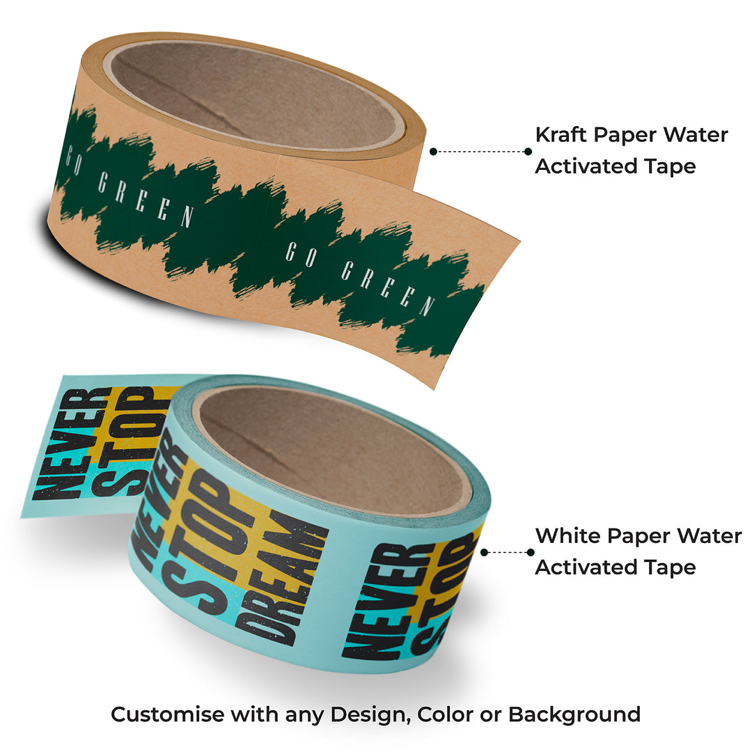 Custom Water Activated Tape | Sustainable packaging | Eco-Friendly | Zero Waste | No plastic | recyclable | Packaging tape
