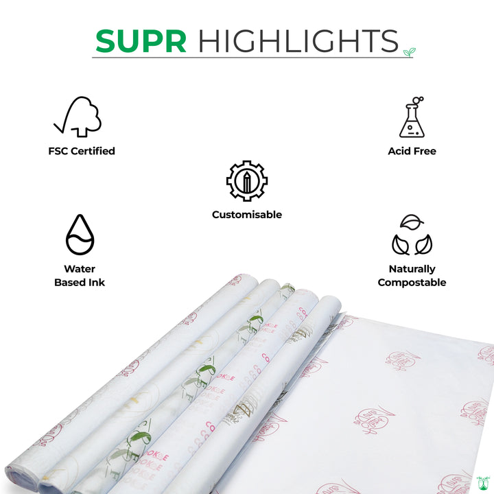 Acid-Free Custom Tissue Paper with Logo &amp; Pattern Design