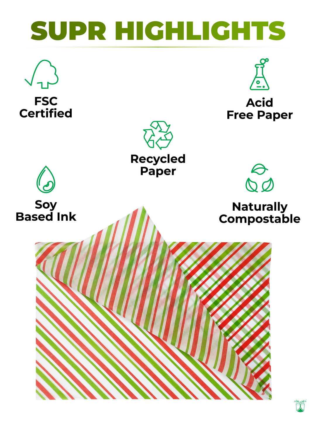 Compostable Striped Tissue Paper