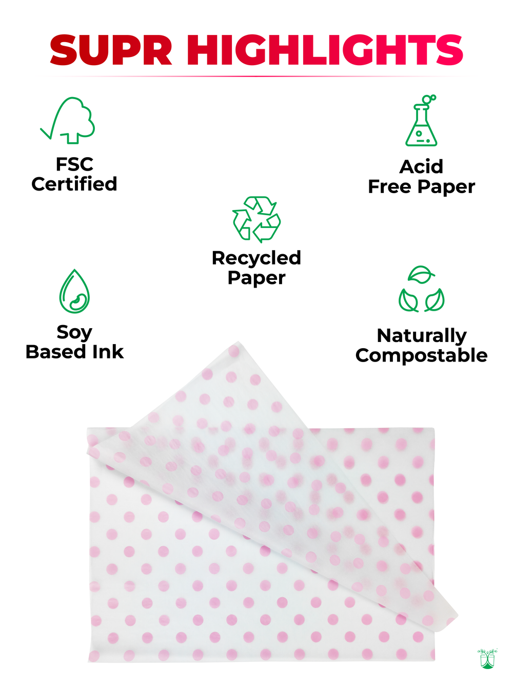 Compostable Polka Dots Tissue Paper